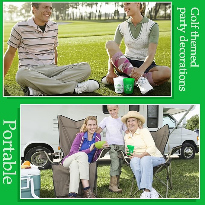 Norme 48 Pcs Golf Party Plastic Cups Bulk Golf Themed Reusable Drink Cups 16 oz Golf Ball Cart Design for Supply Favors Housewarming Decorations Events Family Dinner