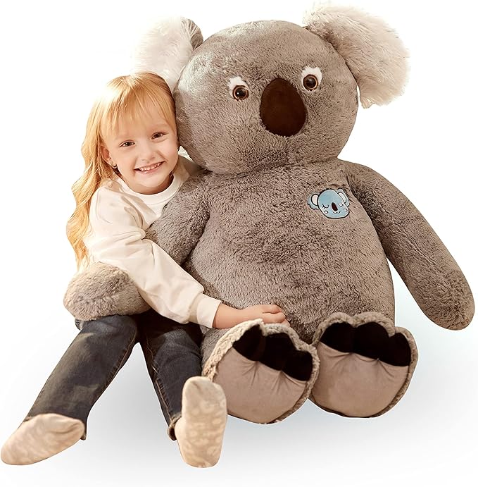 IKASA Large Koala Stuffed Animal Giant Soft Plush Toy,Cute Huge Jumbo Kawaii Fluffy Plushy Big Size Fat Plushie,Gifts for Kids (Gray, 30 inches)