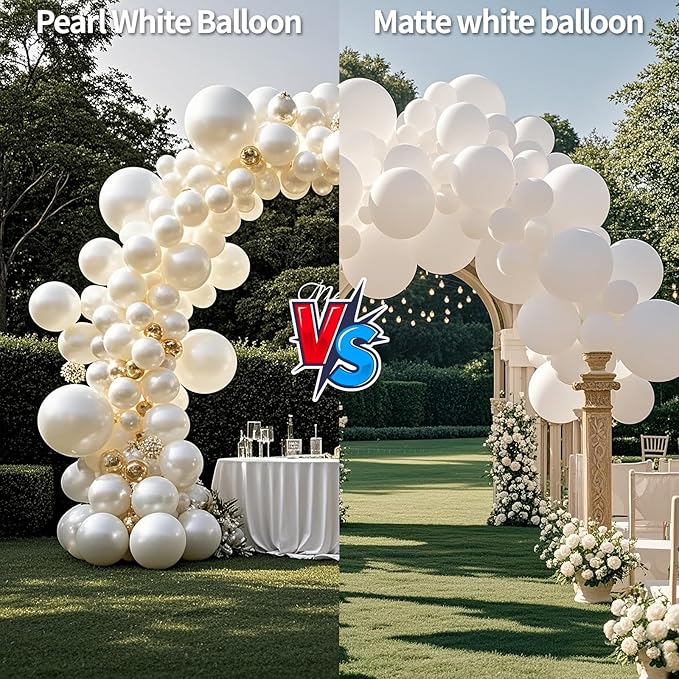 100pcs Pearl White Balloons 12 inch White Latex Party Balloons for Wedding Engagement Bridal Baby Shower Birthday Anniversary Party Decorations