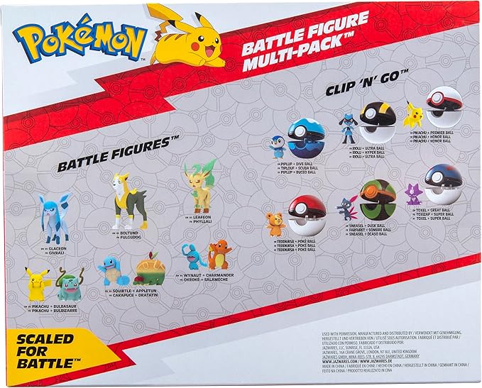 Pokemon Figure Battle Ready! 8-Pack Toy Set - Sword and Shield - 4.5" Ponyta & 2" Pikachu, Eevee, Wooloo, Sneasel, Yamper, Sirfetch'd, Morpeko - Gift for Kids, Boys, Girls - 4+