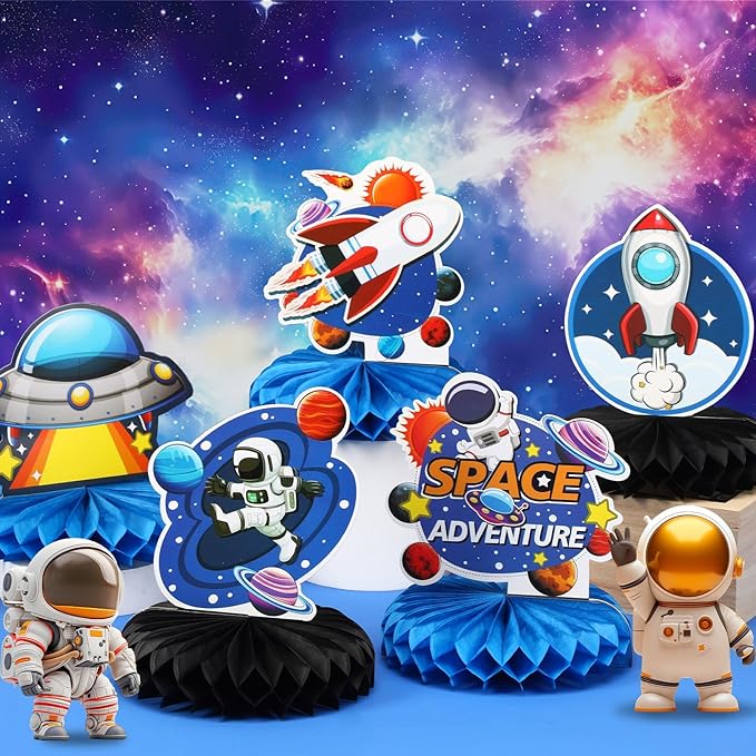 10 Pcs Space Party Decorations,Double Sided Space Centerpieces Space Party Favors for Birthday Home Outside Space Planet Themed Supplies