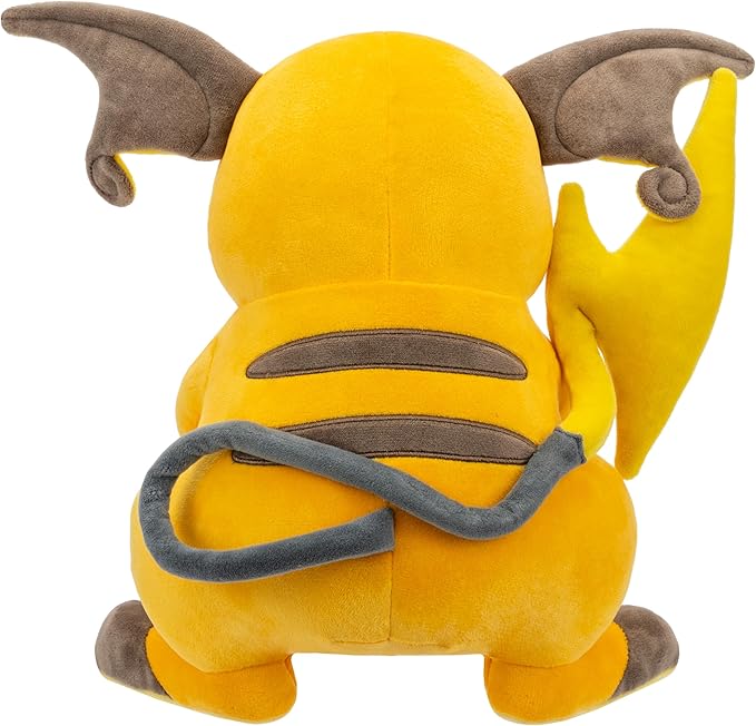 Pokemon 12" Large Raichu Plush - Officially Licensed - Pikachu Evolution Figure - Authentic Soft 12-Inch Stuffed Animal Toy - Gift for Kids, Boys, Girls - 2+