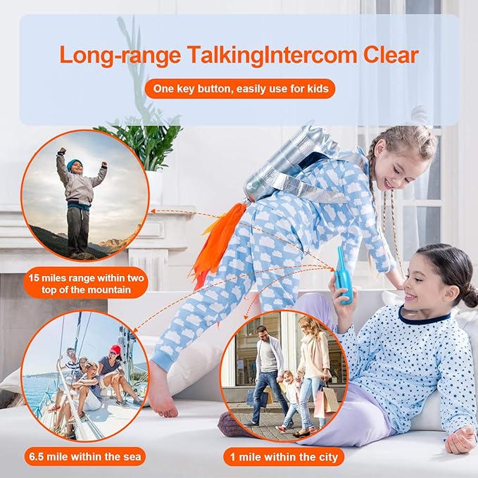 GOCOM Walkie Talkies for Kids, Kids Toys Handheld Child Gift Walky Talky, Two-Way Radio Boys & Girls Toys Age 3-12, for Indoor Outdoor Hiking Adventure Games