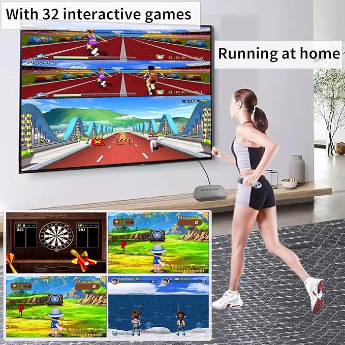 TV Game Console Built in 100+ Gam ES, Video Game Machine with 2.4G Wireless Gamepad Somatosensory Control, USB Plug and Play, Kid & Adult Interactive& Puzzle Games,Grey
