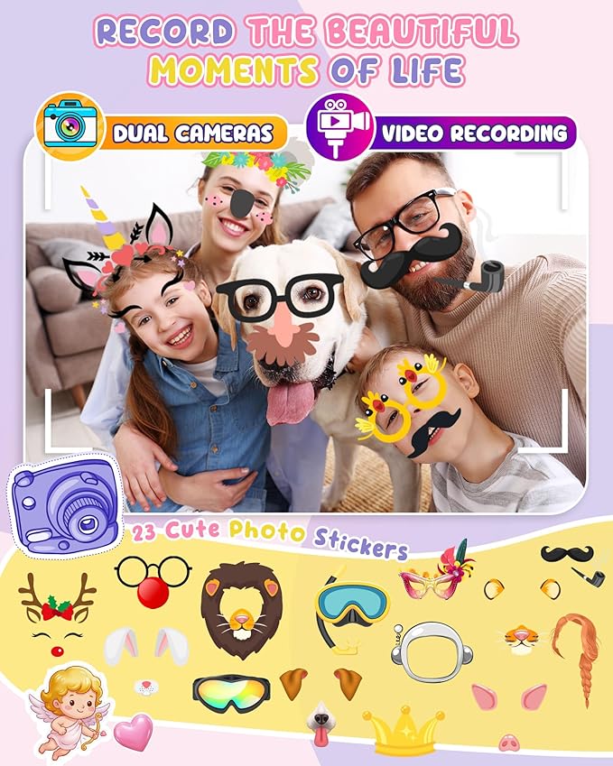 UCIDCI Unicorn Kids Smart Phone Toys for Girls Ages 3-7 with Dual Camera - Toddler Phone with Learning Games, Travel Toys with MP3 Music Player for Christmas, Birthday Gifts for 3 4 5 6 7 Year Old