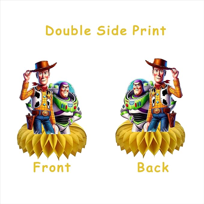 8Pcs Cartoon For Toy Inspired Story Honeycomb Table Centerpiece,Birthday Party Supplies Table Decorations for Party Decorations.