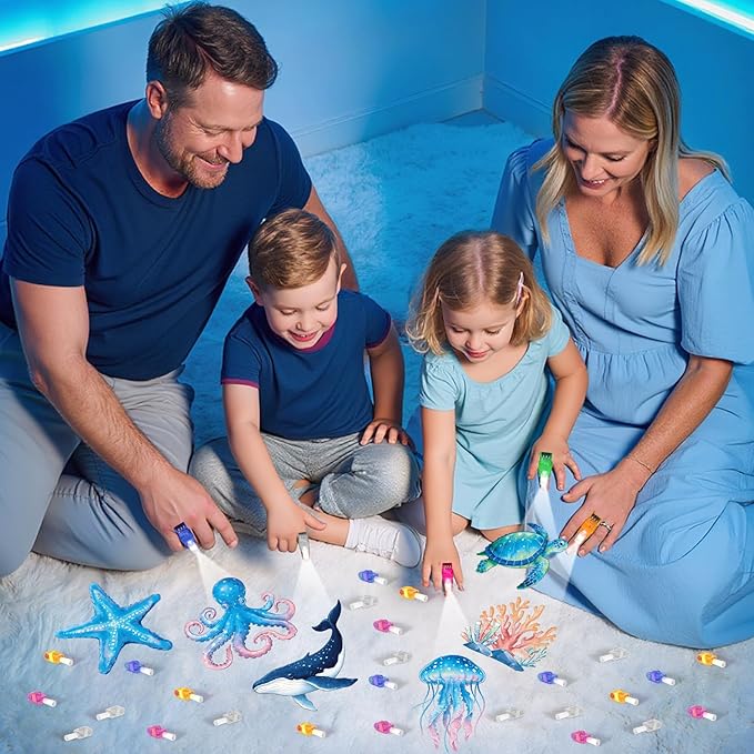 36Pcs Under The Sea LED Finger Lights Animal Party Favors Glow in the Dark Light Up Finger Lights Ocean Themed Toys Bulk for Kids Birthday Party Goodie Bag Stuffer Birthday Gifts Classroom Prize