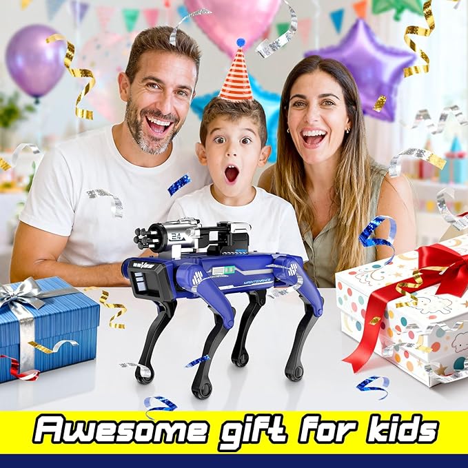 Robot Dog for Kids, Interactive STEM Pet with 20+ Actions, Policeman Version, Voice Command, 25m Range, Ideal Gift for Kids Age 6+