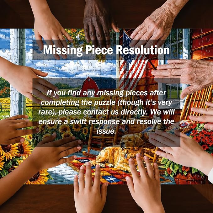 300 Piece Puzzles for Adults,Farm Country Life Puzzles for Adults Children Seniors,Sunflowers Dog Jigsaw Puzzles for Kids Ages 8-10 10-12,Landscape Puzzle Letter on Back, Family Puzzle Game,20.5*15in
