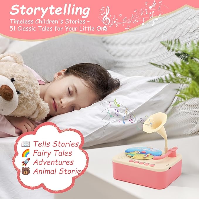 Toddler Phonograph with 99 Cards, Kids Record Player, Story & Music Player, Toddler Music Player, Educational Phonograph for Boys and Girls Age 3+, Kids Toys for Early Learning , Age 3+
