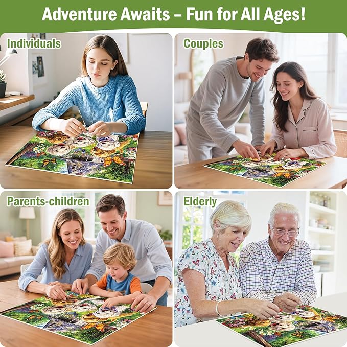 300 Piece Puzzles for Adults, Garden Dog Jigsaw Puzzle for Children Elderly, Large Piece Fun Animal Puzzle for Kids Ages 8-10 10-12,Cute Puppy Pet Lover Jigsaw Puzzles,Family Game Great Gift 20.5*15in