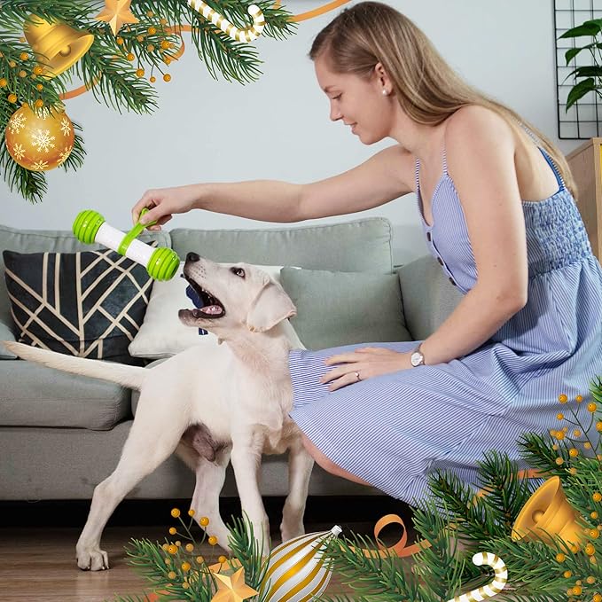 PETGEEK Interactive Dog Toys, Motion Activated Electronic Dog Toy Interactive Dog Bone Toys for Medium Large Dogs, USB Rechargeable Automatic Dog Toy for Boredom and Stimulating (Green)
