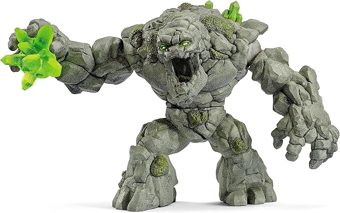 Schleich Eldrador Creatures - 8" Stone Monster Toy with Crystal Set - Cool Movable Monster Action Figure for Boys and Girls - Fantasy Giant Rock Beast Figurine - Fun Scary Toys - Kids Ages 7+ | 70141