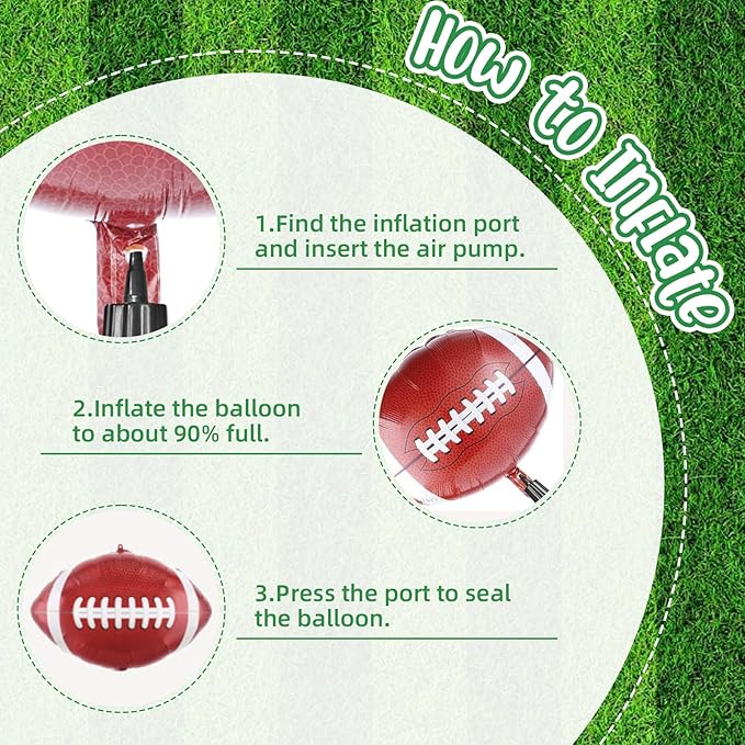 Football Balloons, 12 Inch Retro Dark Green and Brown Ivory White Balloons with Football Foil Balloon, for Sports Football Party Baby Shower Birthday Decorations