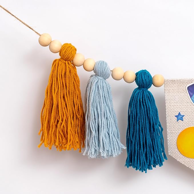 Gostman Outer Space ONE High Chair Banner - First Trip Around The Sun Birthday Party Decorations,Space Themed First Birthday Highchair Banner,Space Ship Sign Decor (outer space banner)