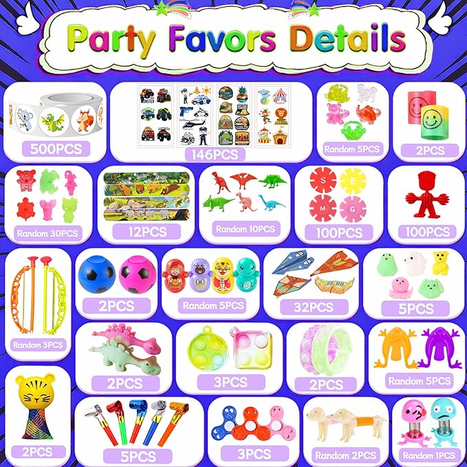 Deluxe Assorted Party Favor Variety Pack, Extra-Large Novelty Item Set for Events, Prize Drawings, Carnival Giveaways, Goodie Bag Fillers, Celebration Supplies, Bulk Party Assortment