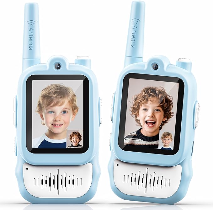 Lapare Video Walkie Talkies for Kids, Rechargeable Walkie Talkies with Screen, Outdoor Camping Toys & Birthday Gifts for Boys Girls 3-8