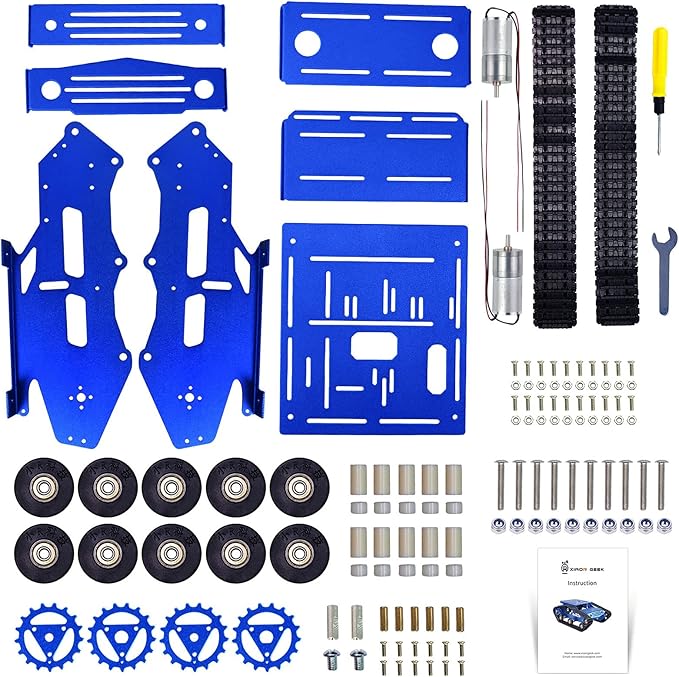 Robot Smart Car Chassis Kit Full Aluminum Alloy Tank Mobile Platform with 2WD Motors for Arduino/Raspberry Pi Robot Projects