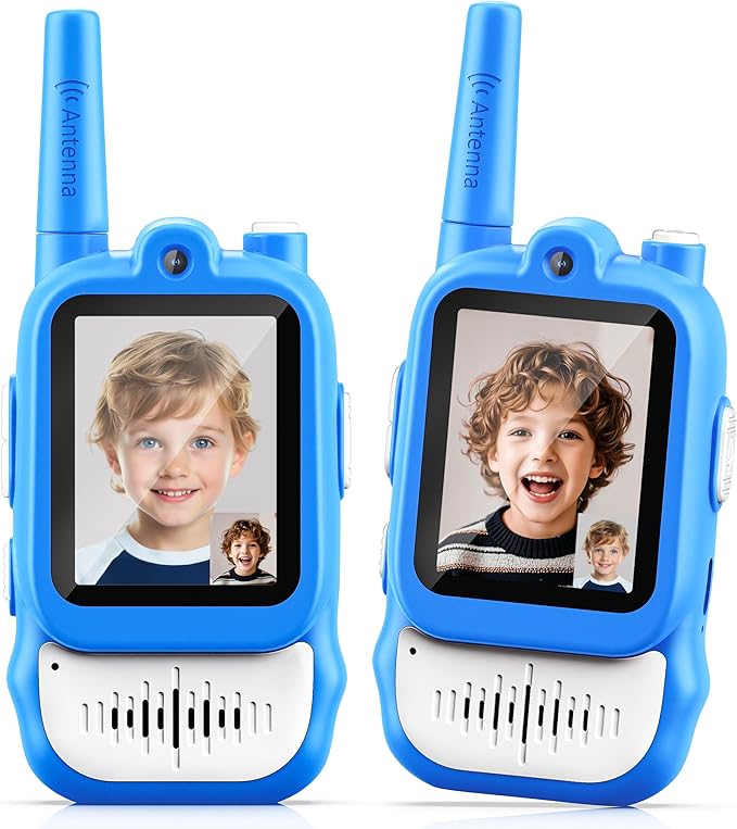 Lapare Video Walkie Talkies for Kids, 2 Pack Rechargeable Walkie Talkies with HD Color Screen, Real-time Video, Outdoor Camping Toys & Birthday Gifts for Boys Age 3-8