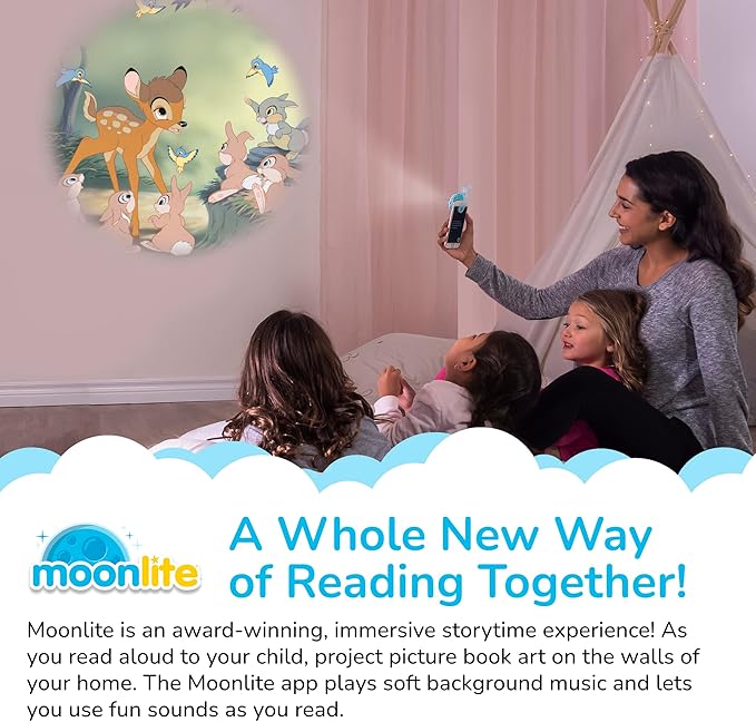 Moonlite Storytime - Disney's Bambi Storytime Disc - A Magical Way to Read Together - Projector Not Included - Digital Story w/ Sound FX - Learning Gifts for Kids Ages 1 Year & Up