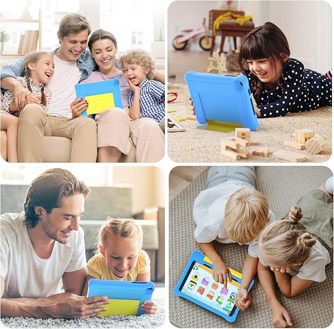 Gleeso Kid Tablets 8 inch Android Tablet for Kids 1280x800 Eye-Caring IPS Touchscreen Upgraded Protective Case 4000mAh Battery (Blue)