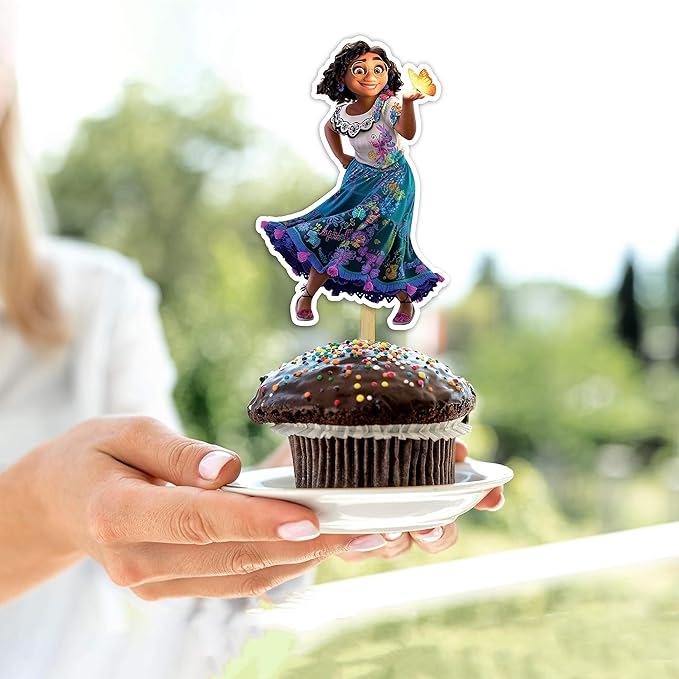 "Encato Cupcake Topper – Magical Birthday Cake Decoration – Colorful Cartoon-Themed Party Cupcake Picks – Perfect Birthday Party Supplies for Girls & Boys, Family Celebration, and Special Events"