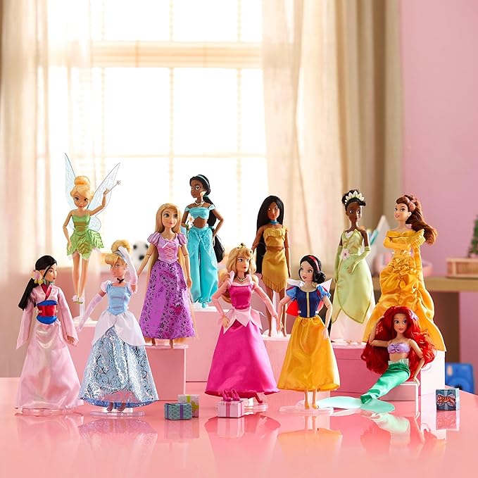 Disney Store Official Classic Doll Collection Gift Set - Disney Princess Toys Set with Dolls & Accessories - Comes in Display Box - Includes 11 Fashion Dolls & Accessories