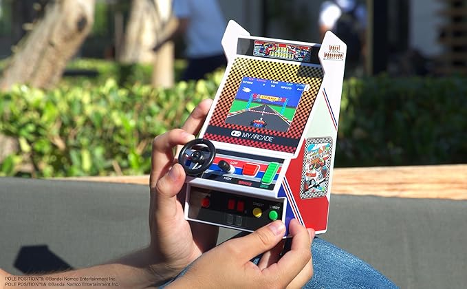 My Arcade Pole Position Racing Player: Retro Mini Arcade Game Console with 2 Games, Real Racing Controls, Gifts for Adults, Full Color Screen