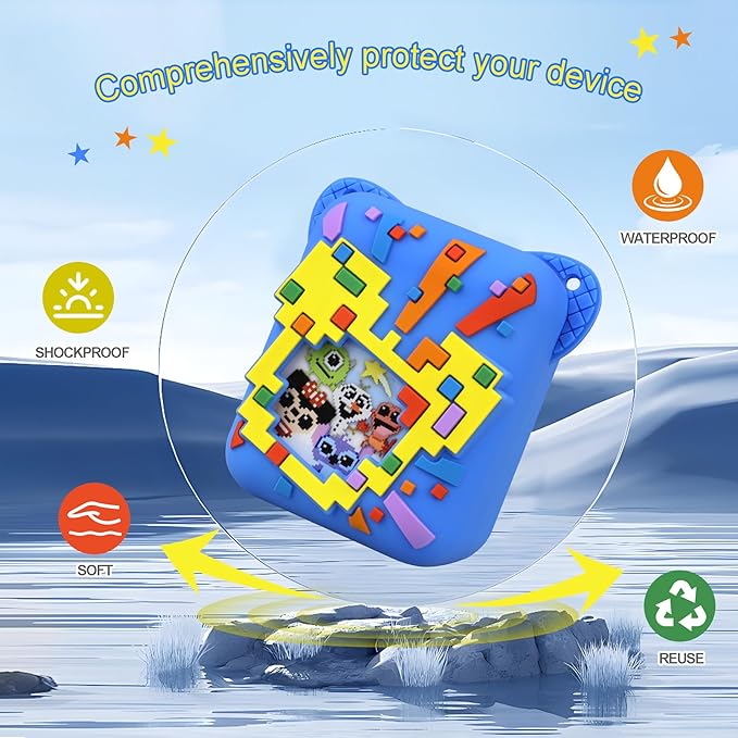 Silicone Cover Case for Bitzee Disney Interactive Toy, Soft Silicone Protective Bag, Protective Skin Sleeve for Bitzee Virtual Electronic Pets Accessories, Blue