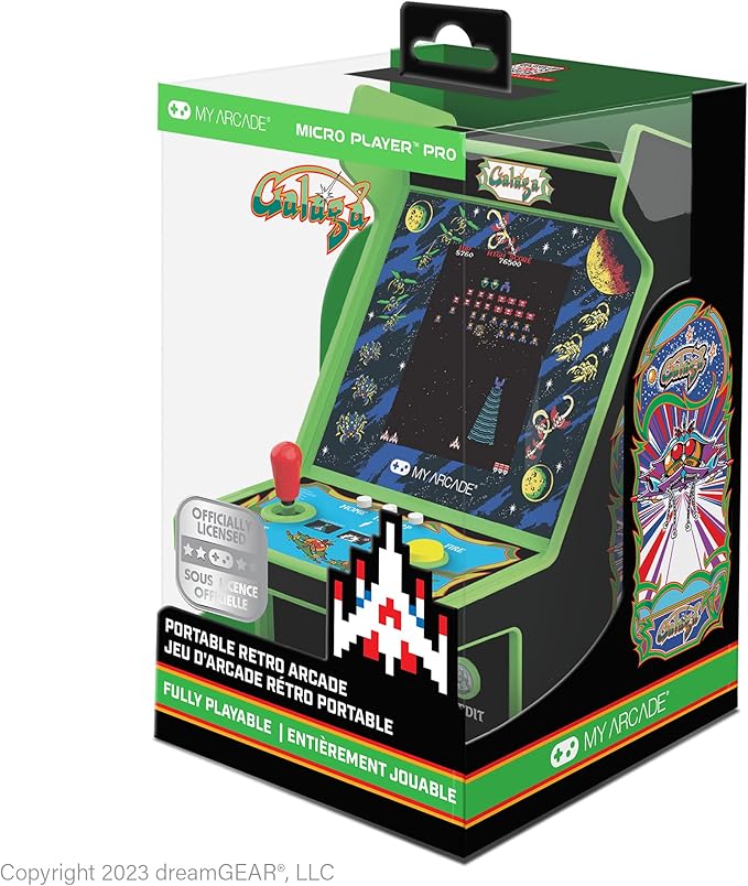 My Arcade Galaga Micro Player Pro: Arcade Classics 2 Games in 1, Retro Gaming