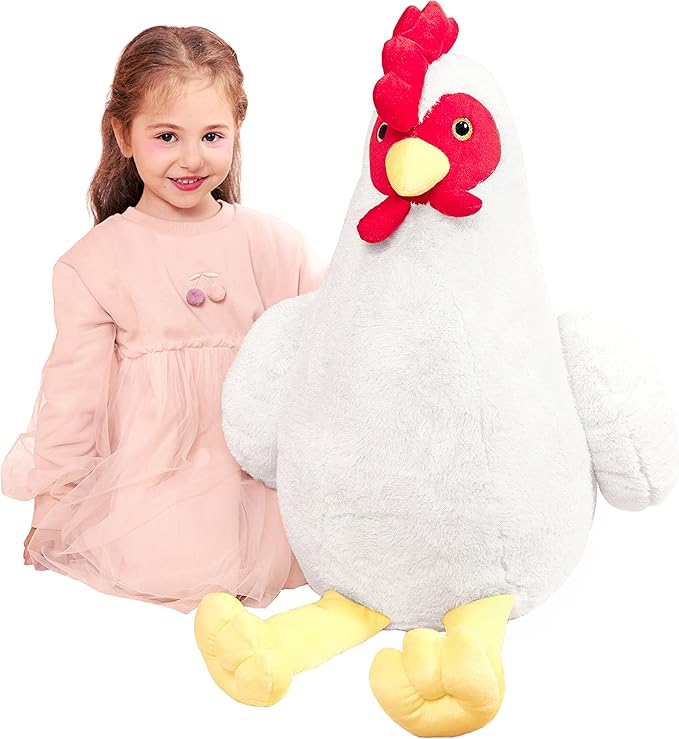 IKASA Giant Chicken Stuffed Animal Plush Toy,23" Large Hen Henny Cute Jumbo Soft Toys,Huge Big Size Fluffy Plushy Fat Plushie,Gifts for Kids