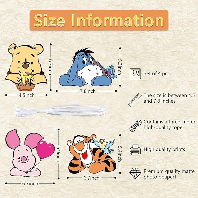 MEMOVAN Winnie Party Banner Pooh Baby Banners Bear Banner for Baby Shower Classic the Pooh 1 St Birthday Welcome Party Supplies Vintage Cute Winnie- Banner Sign