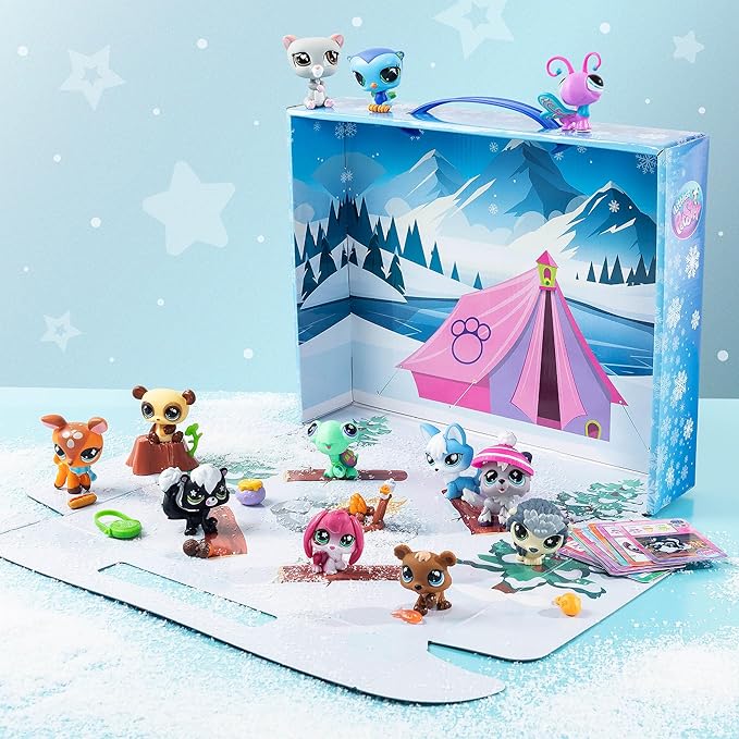 Littlest Pet Shop - Cozy Campfire Play Pack - Series 4 - Gen 7 Authentic LPS Bobble Head Toy Figure, Collectible Toy Animal, Ages 4+