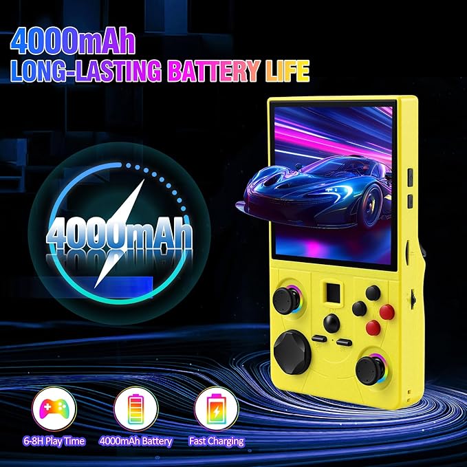 DC40V Retro Handheld Game Console - 4.0 Inch Retro Gaming Console with Preloaded 20,000+ Classic Games, Open Source Linux System, Built-in 64G TF Card, Portable Pocket Hand Held Video Game