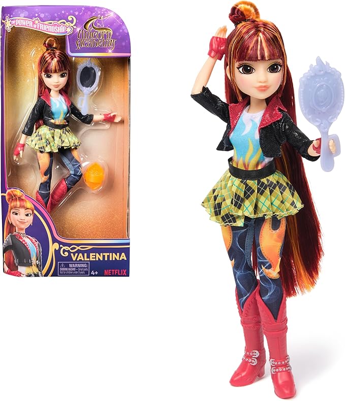 Unicorn Academy, Power of Friendship Valentina Doll, Easter Gifts Idea, Dolls & Unicorn Toys for Girls with Hand Mirror & 5 Fashion Accessories, 9.5”