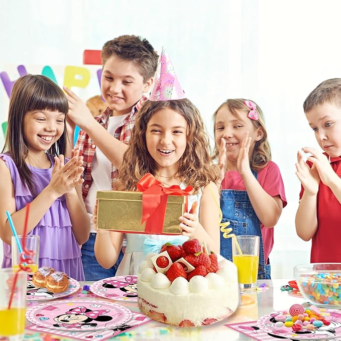 40Pack Minnies Birthday Party Supplies include 20 plates, 20 napkins for Minnies party Decoration