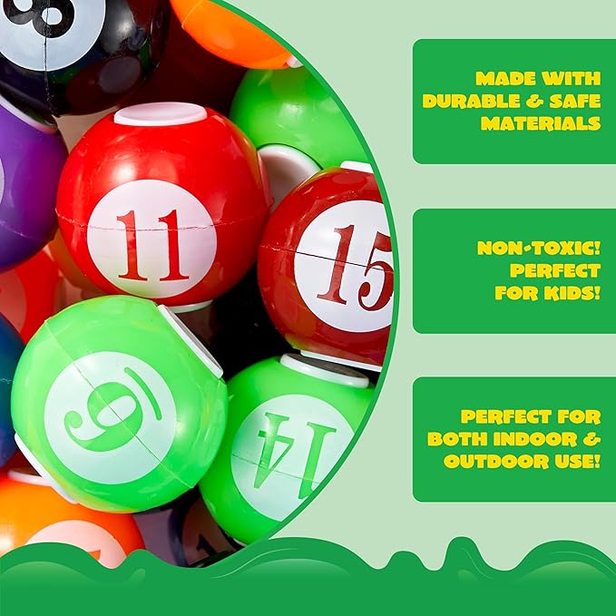 JOYIN 36 Pack 8-Ball Pool Fidget Spinners for Kids, Pool Ball Party Favors, Fidget Toys Bulk, Stress Balls, Easter Egg Fillers Goodie Bag Stuffers for Birthday Party, Treasure Box for Classroom