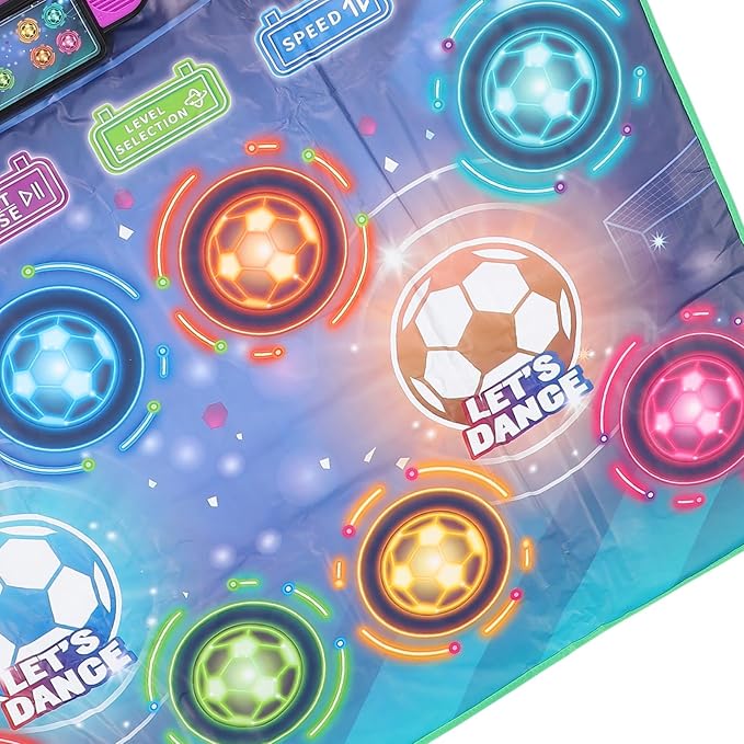 Double Player Dance Mat, Interactive Electronic Dance Pad with Music and Challenging Levels, 105.5x80cm, 2 Player Kids Game Mat for Family Fun