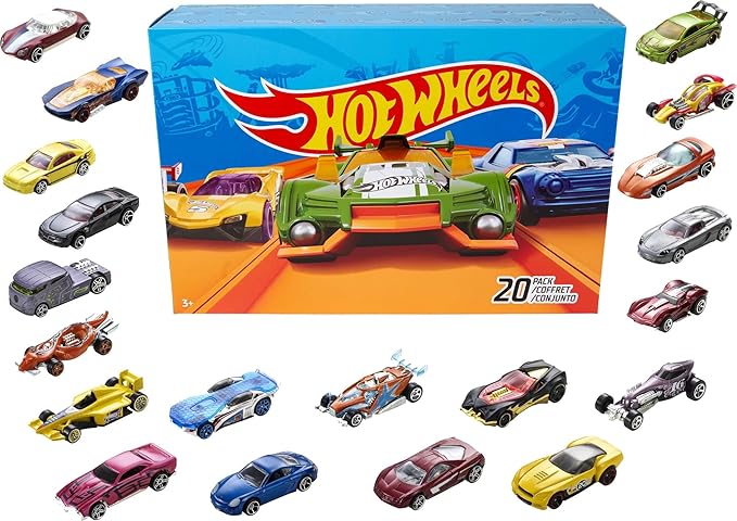 Hot Wheels Toy Cars & Trucks 20-Pack, Set of 20 1:64 Scale Vehicles for Play or Display, Instant Collection (Styles May Vary) (Amazon Exclusive)