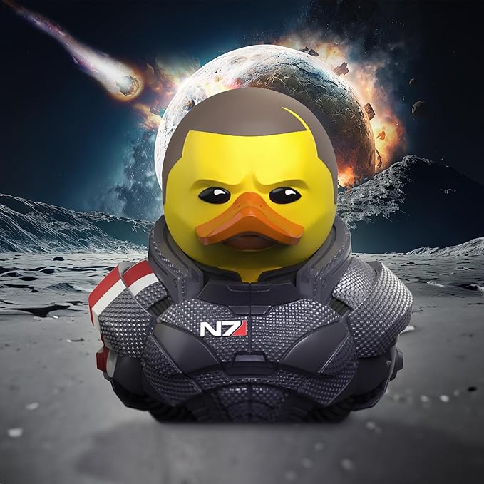 TUBBZ Boxed Edition Male Commander Shepard Collectible Vinyl Rubber Duck Figure - Official Mass Effect Merchandise - Sci-Fi Action FPS Video Games