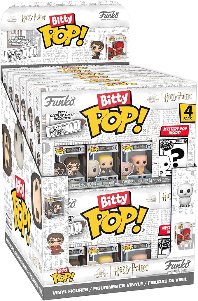 Funko Bitty POP! HP - Dumbledore, 4-Pack - Albus Dumbledore, Nearly Headless Nick, Minerva McGonagall and A Surprise Mystery Mini Figure - 0.9 Inch (2.2 Cm) - Harry Potter Collectable - Gift Idea