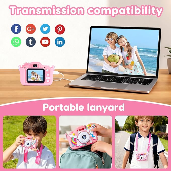 Kids Camera Toys for 3-12 Year Old Boys Girls,Toddler Camera 1080P Birthday Christmas Gifts for Grandkids,Toys for 4 5 6 7 8 9 10 11 Year Old Kids with 32G SD Card