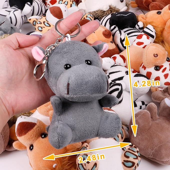 Small Stuffed Animals Bulk, 24 Pieces Cute Plushies, 4.5 Inch Mini Forest Animal Plush Toys, Party Favors, Stocking Stuffers for Kids, Baby Shower Decorations