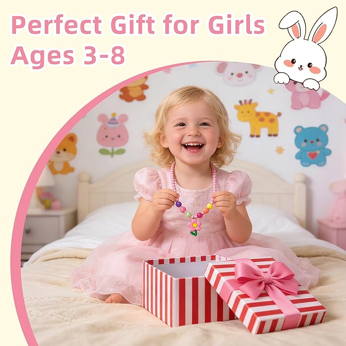 TSJ Girls Princess Dress Up Jewelry Set - Includes Hair Clip, Necklace, and Bracelet - Perfect for Toddler & Kids Parties, Pretend Play, and Gifts