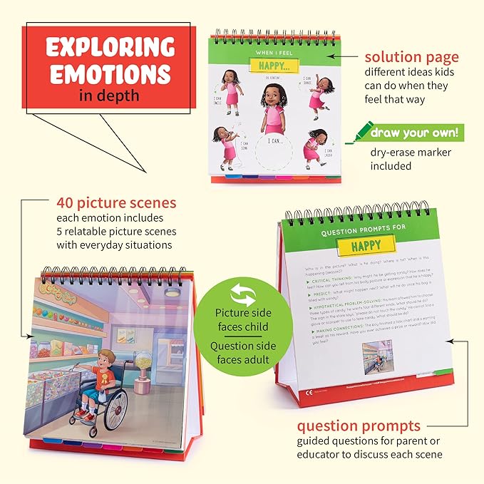 Emotion and Feeling Busy Book for Kids, Calming Corner, ABA Therapy Materials, Emotion Charts, Autism Homeschooling ADHD Tool, Social Emotional Learning