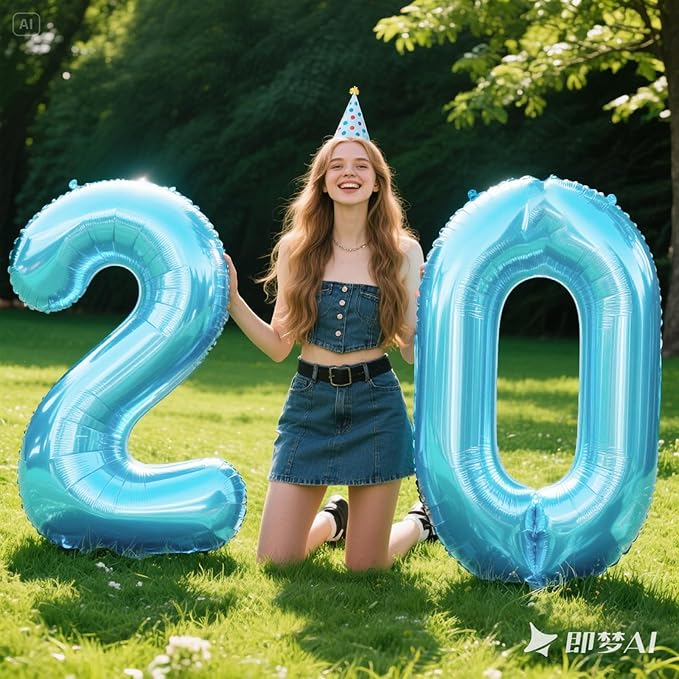 40 Inch Giant Number 0 Balloon Light Blue Foil Balloons for 10th 20th 30th 40th 50th 60th Birthday Decorations, Baby Shower Party Supplies 100 Anniversary Events Decorations