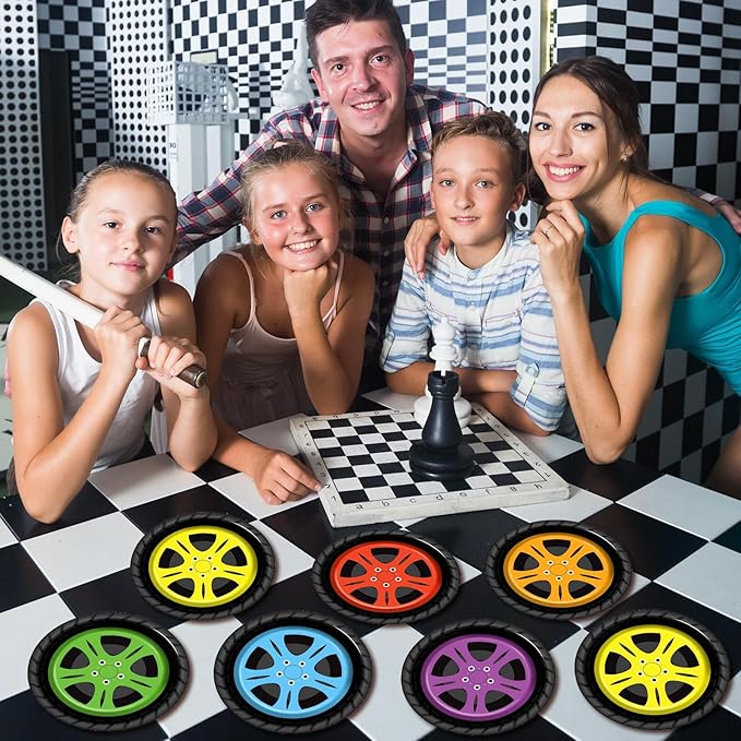 48Pcs Race Car Party Supplies Colorful Tire Paper Plates 7" Racing Sports Themed Dessert Plates Racing Truck Themed Party Decorations for Kids Boys Birthday Baby Shower Favors Serves 48 Guests