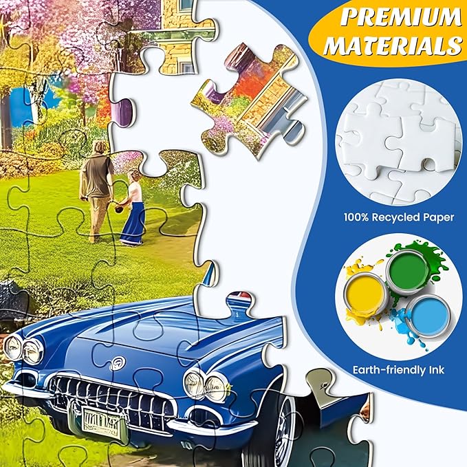 500 Pieces Puzzle for Adults,Lake Vacation Puzzle,House and Dogs Landscape Jigsaw Puzzles 500 Pieces,Challenging Game Home Decor Birthday Party Gift Toy for Adults Seniors 20.5 * 15 in