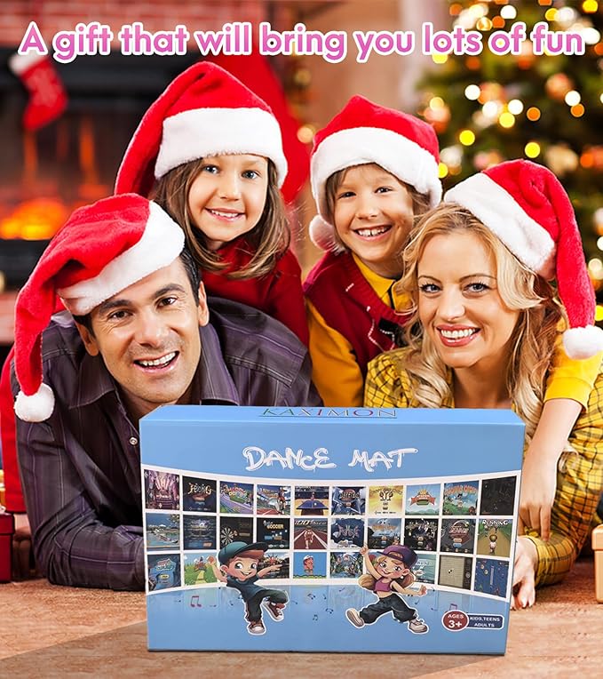 Dance Mats, Double Dance Mat with TV HD Port for Kids and Adults, Non-Slip Wireless Dance Pad with English Manual, Plug and Play, Christmas Birthday Gifts