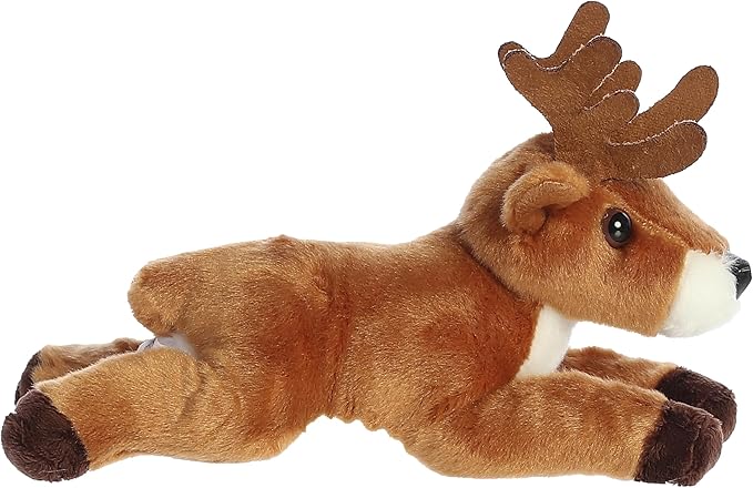 Aurora® Adorable Mini Flopsie™ Deer Stuffed Animal - Mini Companions Ready for Playful Adventures - for Kids All Ages, Toddlers, Adults, and Families - Brown 8 Inches